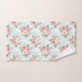 Beautiful Flowers in Pastel Color on Light Blue  バスタオルセット (ハンドタオル)