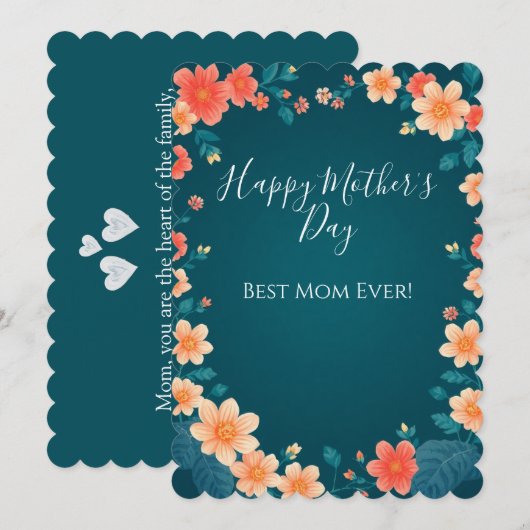 Beautiful Flowers Mother's Day Greeting Card (正面/裏面)