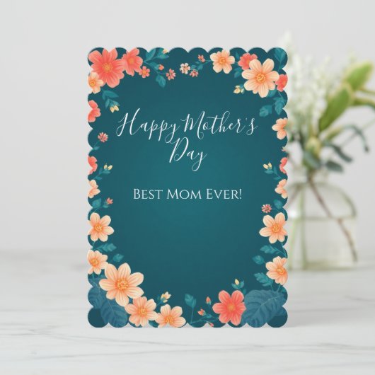 Beautiful Flowers Mother's Day Greeting Card (スタンド正面)