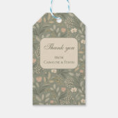 Beautiful Flowers on Sage Green Earthy Colors ギフトタグ (正面)