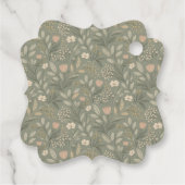 Beautiful Flowers on Sage Green Earthy Colors フェイバータグ (裏面)