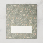 Beautiful Flowers on Sage Green Earthy Tone プレイスカード (外部開封)