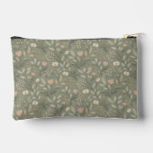 Beautiful Flowers on Soft Sage Green Earthy Tone アクセサリーポーチ (裏面)