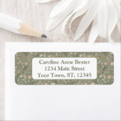 Beautiful Flowers on Soft Sage Green Earthy Tone ラベル (インサイチュ)