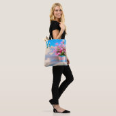 Beautiful flowers on white steps Tote Bag トートバッグ (モデル)