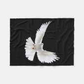 Beautiful Flying Peaceful White Dove Photo Silhoue フリースブランケット (正面(横))