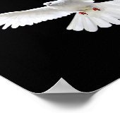 Beautiful Flying Peaceful White Dove Photo Silhoue ポスター (角)