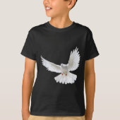 Beautiful Flying Peaceful White Dove Photo Silhoue Tシャツ (正面)