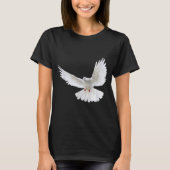 Beautiful Flying Peaceful White Dove Photo Silhoue Tシャツ (正面)