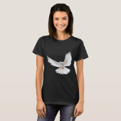 Beautiful Flying Peaceful White Dove Photo Silhoue Tシャツ (正面フル)