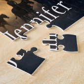 Beautiful Forest Sun Riding Horses Custom Name  ジグソーパズル (側面)