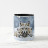 Beautiful Foxes in Snow Coffee Cup or Mug マグカップ (中央)