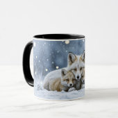 Beautiful Foxes in Snow Coffee Cup or Mug マグカップ (正面左)