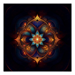 Beautiful Fractal Lily ポスター