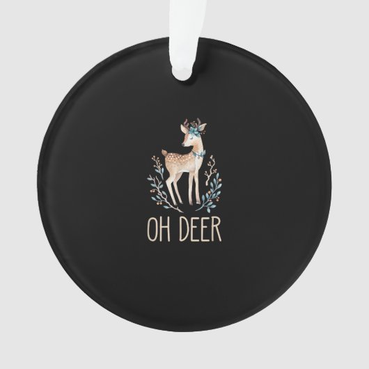 Beautiful Funny Deer Oh Deer Modern Design オーナメント (正面)