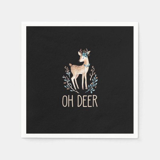 Beautiful Funny Deer Oh Deer Modern Design  スタンダードカクテルナプキン (正面)