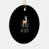 Beautiful Funny Deer Oh Deer Modern Design セラミックオーナメント (右)