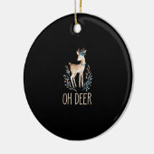 Beautiful Funny Deer Oh Deer Modern Design セラミックオーナメント (左)