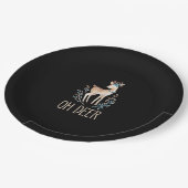 Beautiful Funny Deer Oh Deer Modern Design  ペーパープレート (アングル)