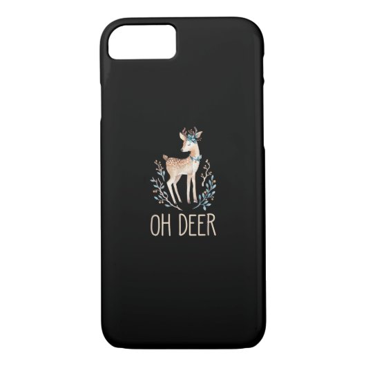 Beautiful Funny Deer Oh Deer Modern Design Case-Mate iPhoneケース (裏面)