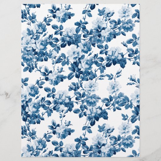 Beautiful Fussy Cuts with Siamese Cat & Blue Roses (裏面)