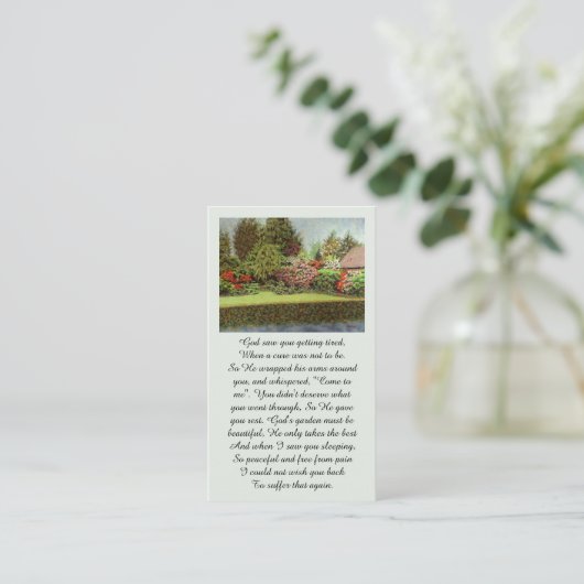 Beautiful Garden Scene Purple Red Blue Green 名刺 (スタンド正面)