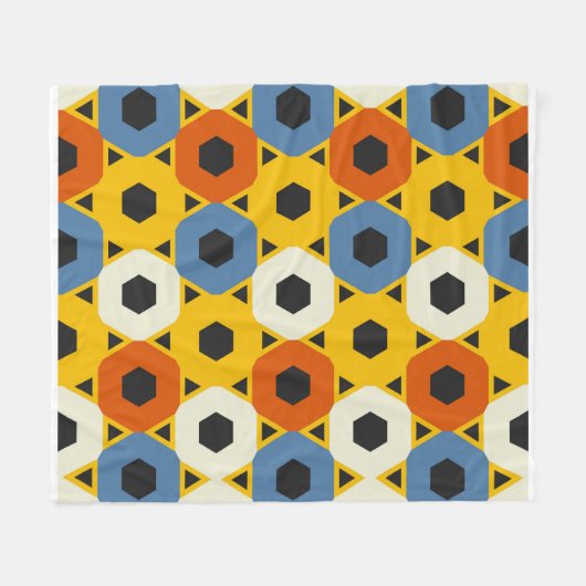 Beautiful geometric pattern  フリースブランケット (正面(横))
