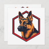 Beautiful German Shepard In A Six Sided Frame 招待状 (正面/裏面)