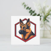 Beautiful German Shepard In A Six Sided Frame 招待状 (スタンド正面)