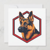Beautiful German Shepard In A Six Sided Frame 招待状 (裏面)