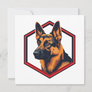 Beautiful German Shepard In A Six Sided Frame 招待状