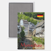 Beautiful German village Monschau in summer travel マグネット (正面/裏面)