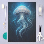 Beautiful Giant Blue Ocean Jelly Fish Decoupage 薄葉紙 (クラフト)