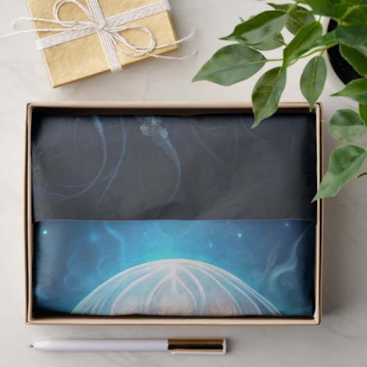 Beautiful Giant Blue Ocean Jelly Fish Decoupage 薄葉紙 (ギフト)