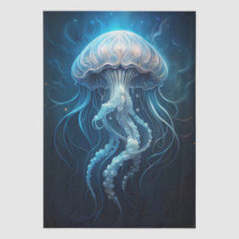 Beautiful Giant Blue Ocean Jelly Fish Decoupage 薄葉紙