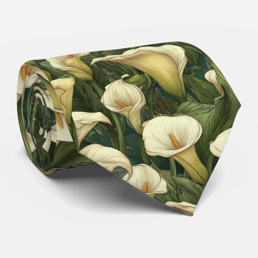 Beautiful Gifts For Husband Calla Lilies Flower ネクタイ (ロール)