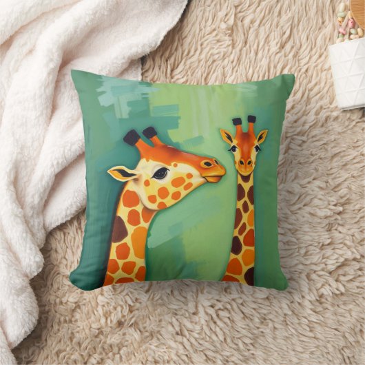 Beautiful Giraffe Throw Pillow クッション (ブランケット)