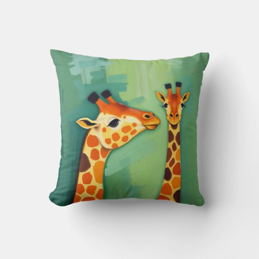 Beautiful Giraffe Throw Pillow クッション (正面)