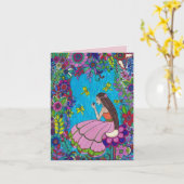 Beautiful Girl, Beautiful Birthday Card - Bella 14 カード (黄色い花)