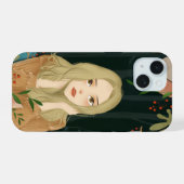 Beautiful Girl Illustration Phone Case iPhone 15ケース (裏面横)