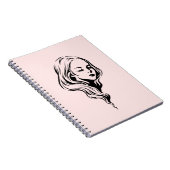 Beautiful Girl with Long Hair ノートブック (右側)