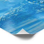 Beautiful Glittery Blue Music Note Treble Clef ポスター (コーナー)