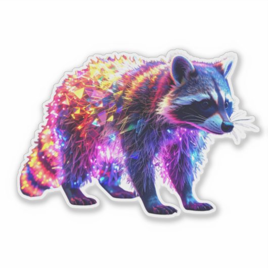 Beautiful Glowing Raccoon シール (正面)