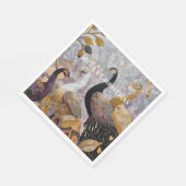 Beautiful Gold White Peacocks Christmas スタンダードランチョンナプキン (角)