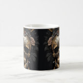 Beautiful Goth Art Skull with blue Butterfly コーヒーマグカップ (中央)