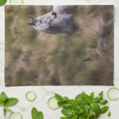 Beautiful Gray Colored Horse キッチンタオル (折り畳み)