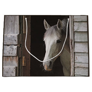 Beautiful Gray Mare Horse ラージペーパーバッグ