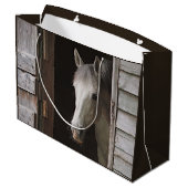 Beautiful Gray Mare Horse ラージペーパーバッグ (裏面アングル)