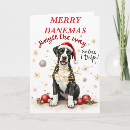 Beautiful Great Dane Christmas Card カード (正面)