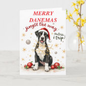 Beautiful Great Dane Christmas Card カード (黄色い花)